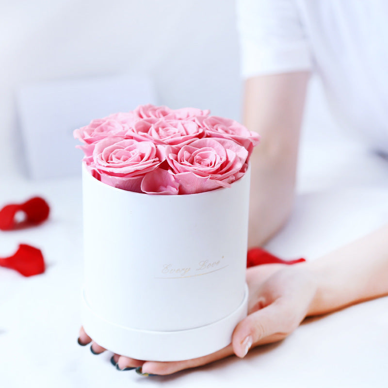 Eternal Life Flower Immortal Rose with Hug Bucket