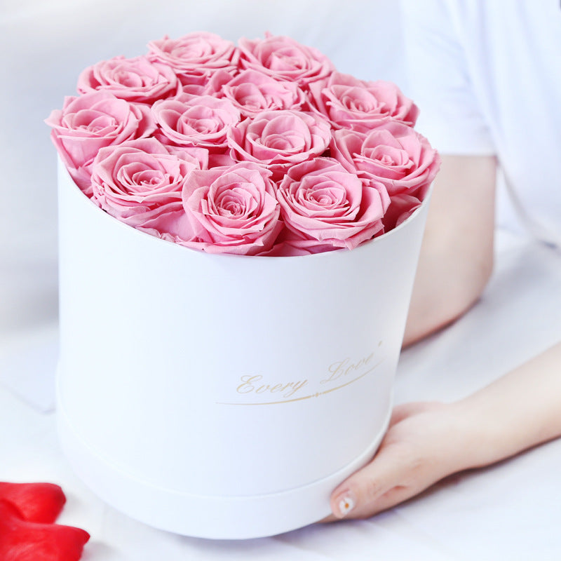 Eternal Life Flower Immortal Rose with Hug Bucket