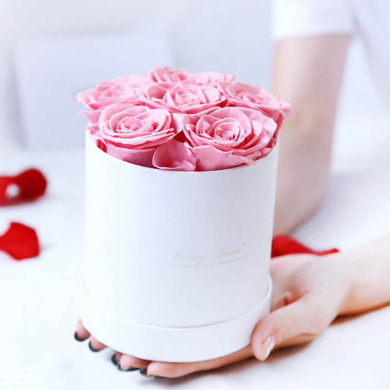 Eternal Life Flower Immortal Rose with Hug Bucket