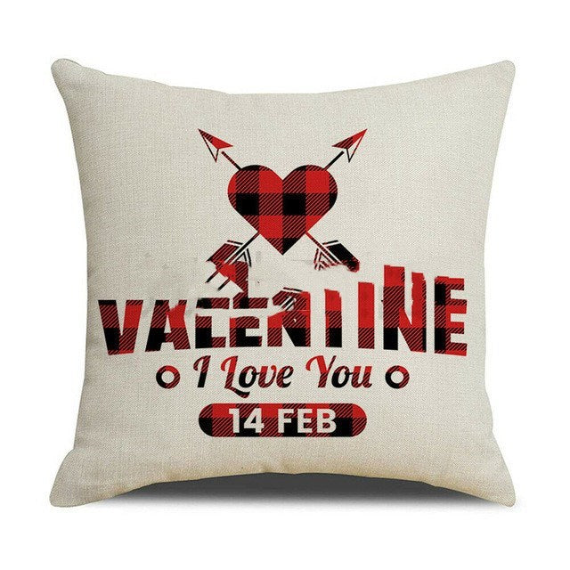 Valentines Day Red Pillowcase Cushion Cover