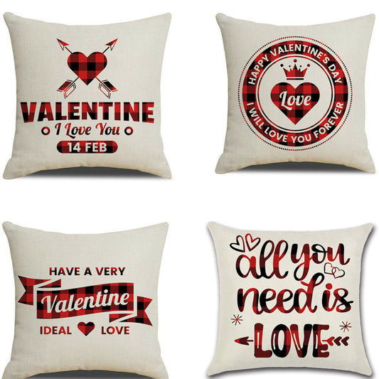 Valentines Day Red Pillowcase Cushion Cover